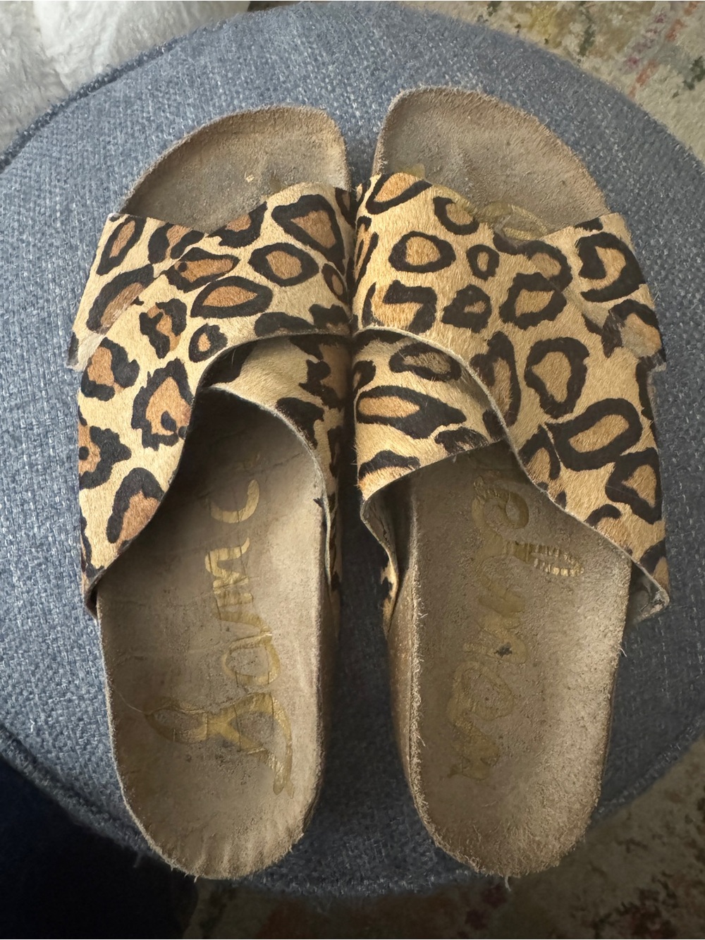 Leopard Print Slide Sandals - Women